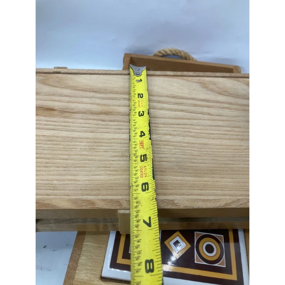Wooden Bedside Table Drawer Organizer Set with‎ Ceramic Tile Top